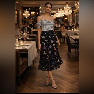 Anthropologie  Lurex Cowl-Neck Off-The-Shoulder Top Size XS.